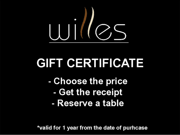 Willes Cafe Gift Certificate